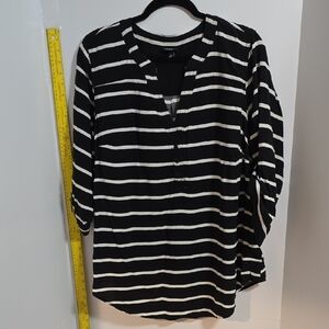 Torrid Harper Black and White Striped Top